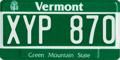 VT license plate XYP870