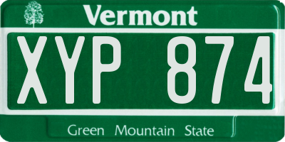 VT license plate XYP874