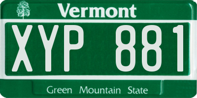VT license plate XYP881