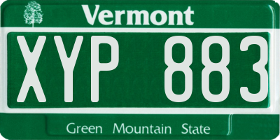 VT license plate XYP883