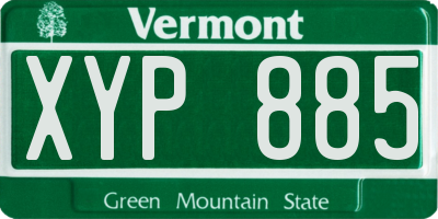 VT license plate XYP885