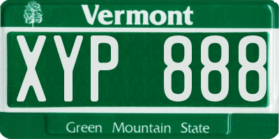 VT license plate XYP888
