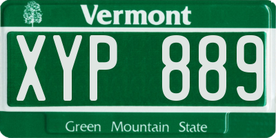 VT license plate XYP889