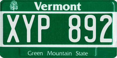 VT license plate XYP892