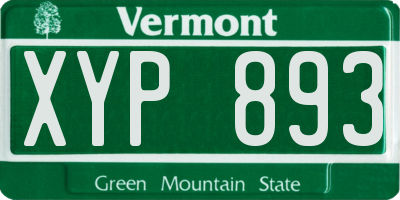 VT license plate XYP893