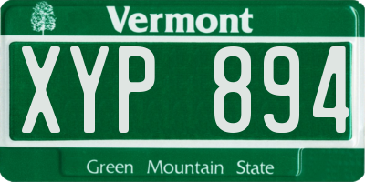 VT license plate XYP894