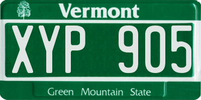 VT license plate XYP905