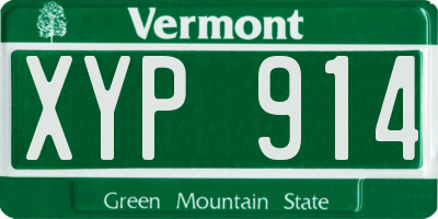 VT license plate XYP914