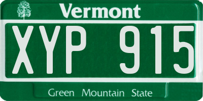 VT license plate XYP915