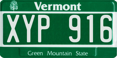 VT license plate XYP916