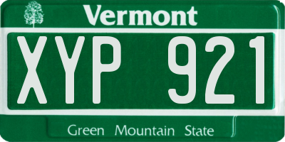 VT license plate XYP921