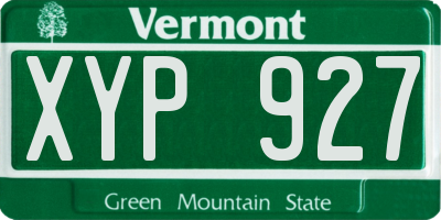 VT license plate XYP927