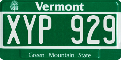 VT license plate XYP929