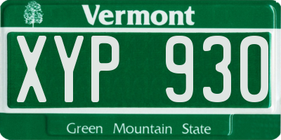 VT license plate XYP930