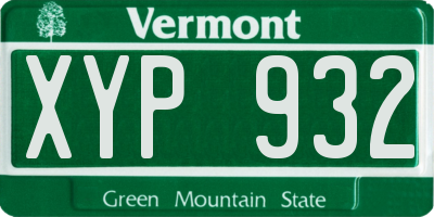 VT license plate XYP932