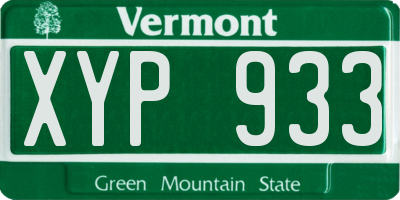 VT license plate XYP933