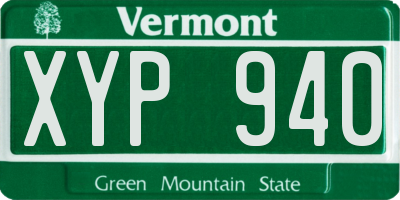 VT license plate XYP940