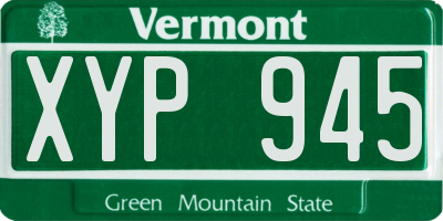 VT license plate XYP945
