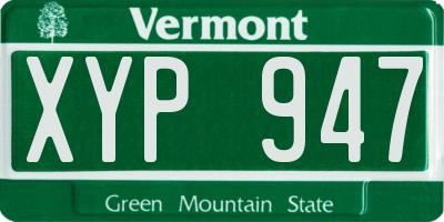 VT license plate XYP947