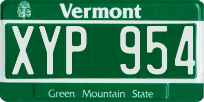 VT license plate XYP954