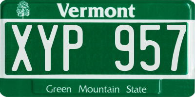 VT license plate XYP957