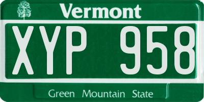 VT license plate XYP958