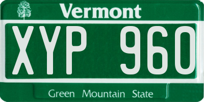 VT license plate XYP960