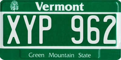 VT license plate XYP962