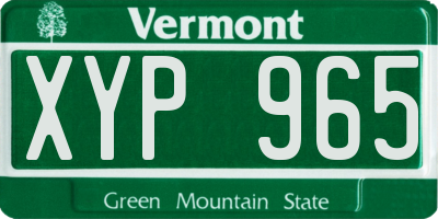 VT license plate XYP965