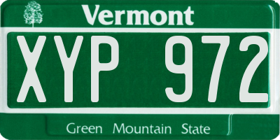 VT license plate XYP972