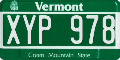 VT license plate XYP978