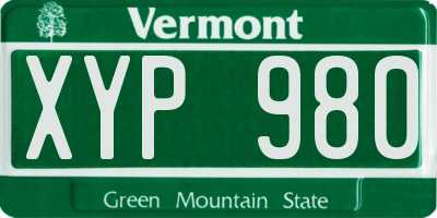 VT license plate XYP980