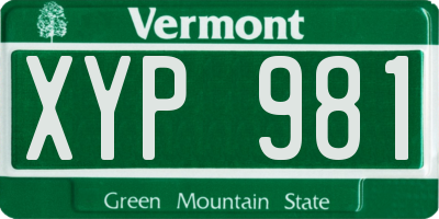 VT license plate XYP981