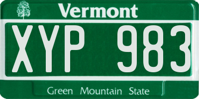 VT license plate XYP983