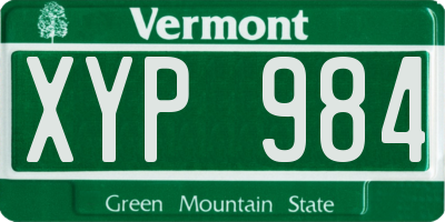 VT license plate XYP984