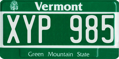 VT license plate XYP985