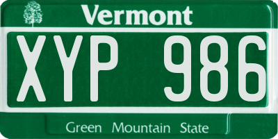 VT license plate XYP986