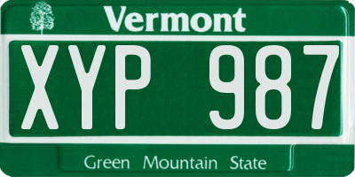 VT license plate XYP987