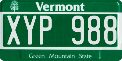 VT license plate XYP988
