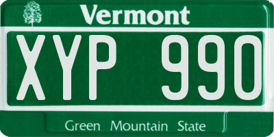 VT license plate XYP990