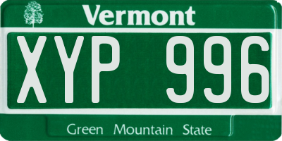 VT license plate XYP996