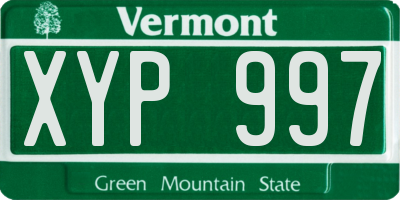 VT license plate XYP997