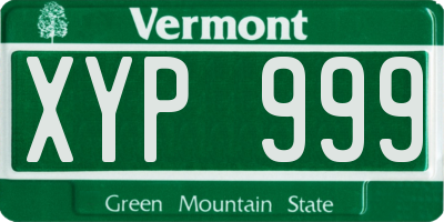 VT license plate XYP999