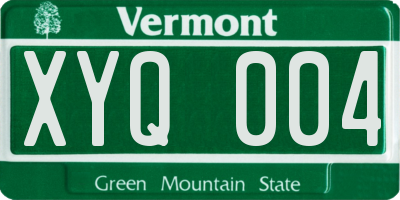 VT license plate XYQ004