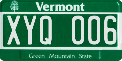 VT license plate XYQ006