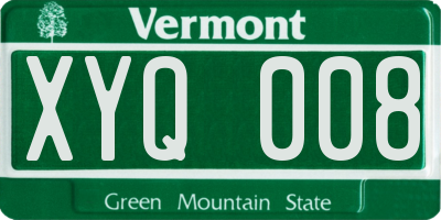 VT license plate XYQ008