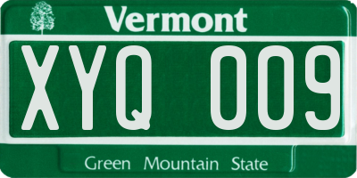 VT license plate XYQ009