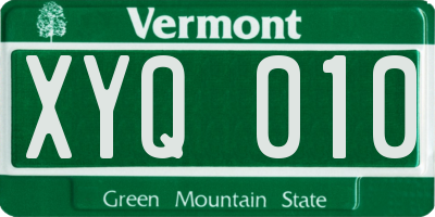 VT license plate XYQ010