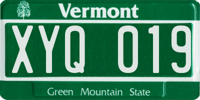 VT license plate XYQ019