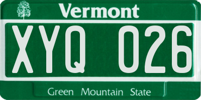 VT license plate XYQ026